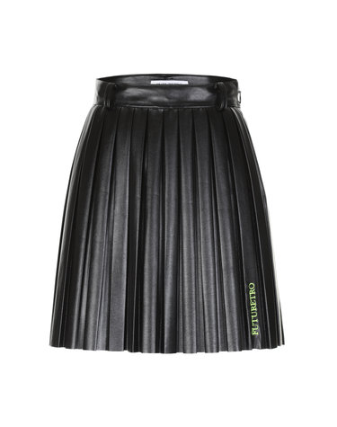 (WOMEN) LEATHER MINI PLEATS SKIRT