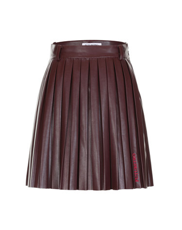 (WOMEN) LEATHER MINI PLEATS SKIRT