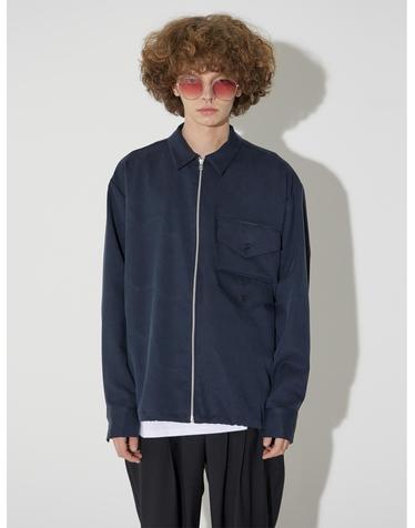 Zipper Two Pocket Shirts Jacket(Navy)