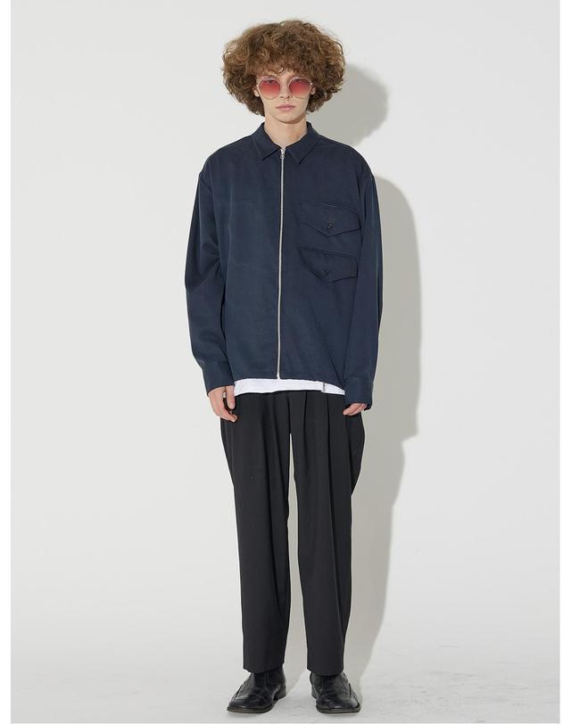밀린 Zipper Two Pocket Shirts Jacket(Navy) 착용컷