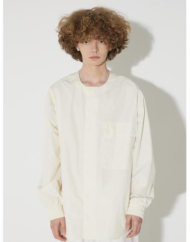 Collarless Big Pocket Shirt(Cream Yellow)