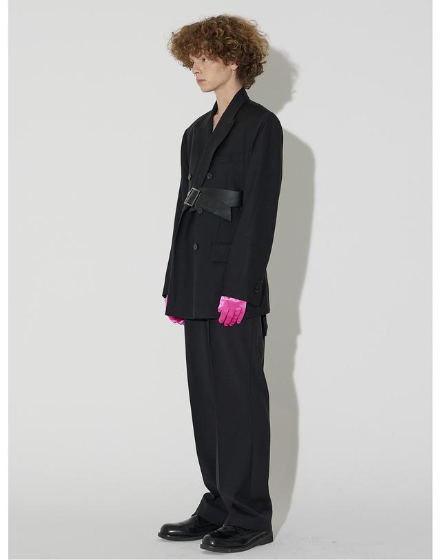 밀린 Two Tuck Long Wide Trousers(Italy wool)(Black) 착용컷