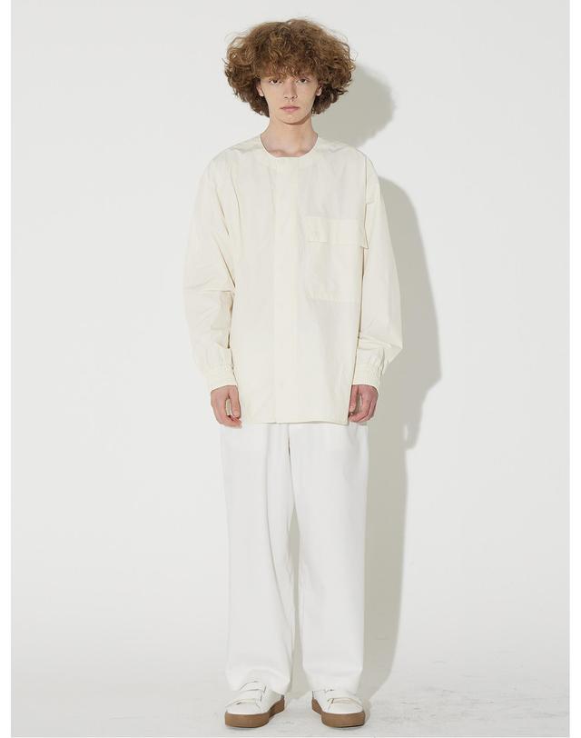 밀린 Collarless Big Pocket Shirt(Cream Yellow) 착용컷