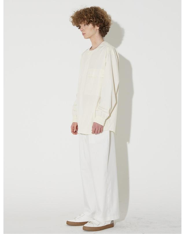 밀린 Collarless Big Pocket Shirt(Cream Yellow) 착용컷