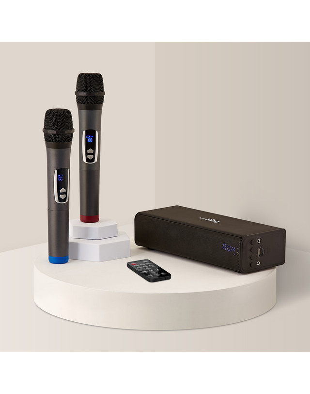 홈마블 미라클 더씽 M200 블루투스 노래방 마이크 B세트 (마이크2개+가방 포함) 착용컷