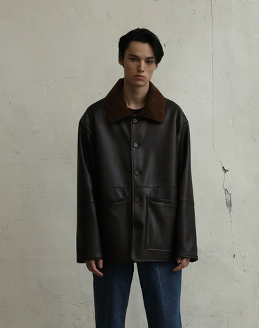 REVERSIBLE SHEARLING JACKET(DARK BROWN)