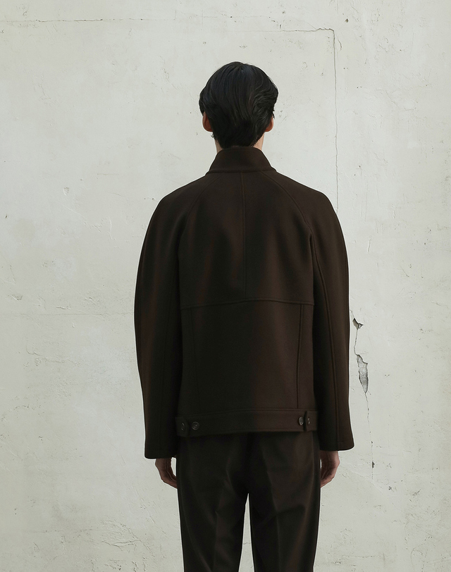 필시크 BELLANDI HARRINGTON JACKET(DARK BROWN) 베이지 착용컷