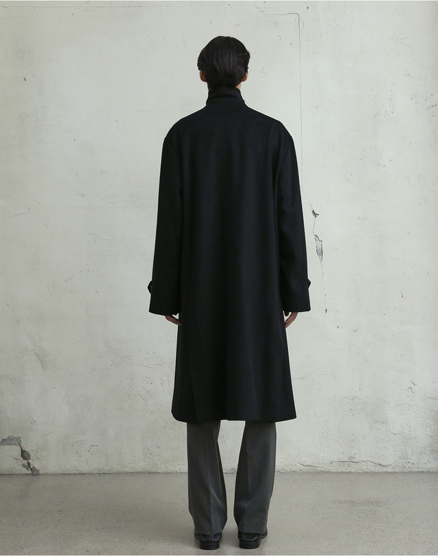 필시크 LAMBWOOL OFFICER COAT (BLACK) 브라운 착용컷