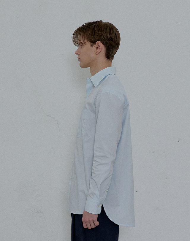필시크 COMFORT SILHOUETTE SHIRTS (Light blue) 착용컷