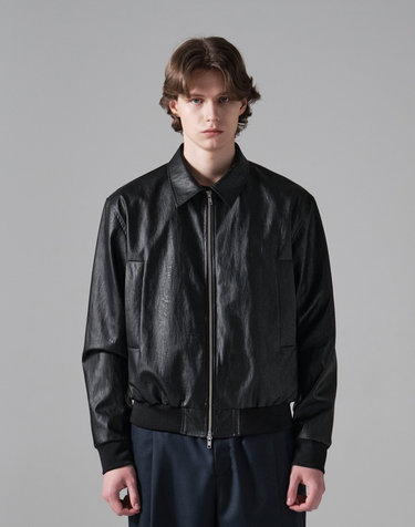 LEATHER BLOUSON (BLACK)