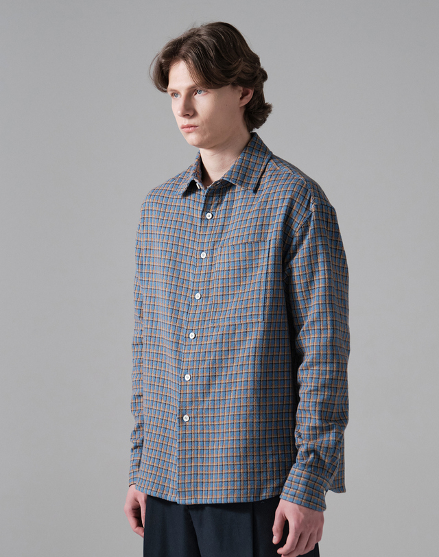 필시크 PANAMA CHECK SHIRT (BLUE) 착용컷