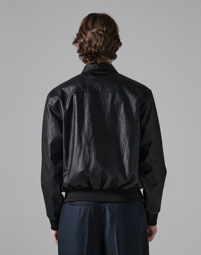 필시크 LEATHER BLOUSON (BLACK) 블랙 착용컷