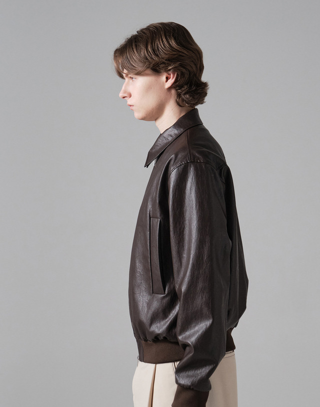 필시크 LEATHER BLOUSON (DARK BROWN) 초콜릿 착용컷