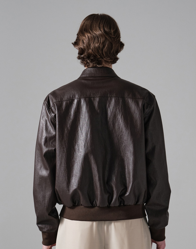필시크 LEATHER BLOUSON (DARK BROWN) 초콜릿 착용컷