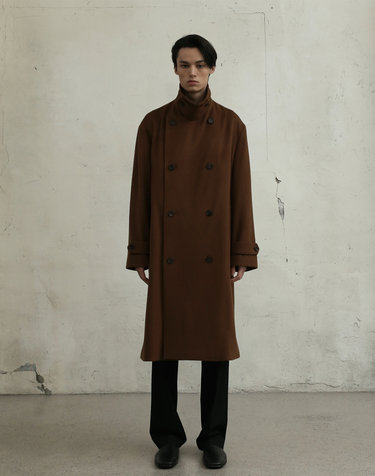 LAMBWOOL OFFICER COAT (BROWN)