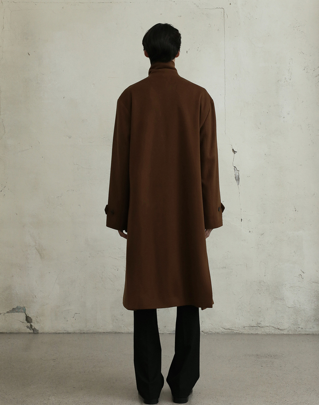필시크 LAMBWOOL OFFICER COAT (BROWN) 브라운 착용컷