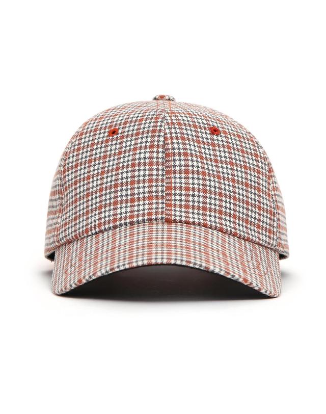 언더컨트롤 체크 패턴 볼캡 POP HOUND / AUTHENTIC B B / ORANGE CHECK 착용컷