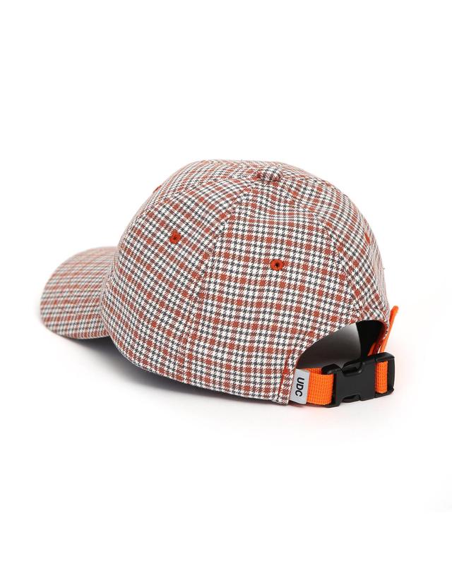 언더컨트롤 체크 패턴 볼캡 POP HOUND / AUTHENTIC B B / ORANGE CHECK 착용컷