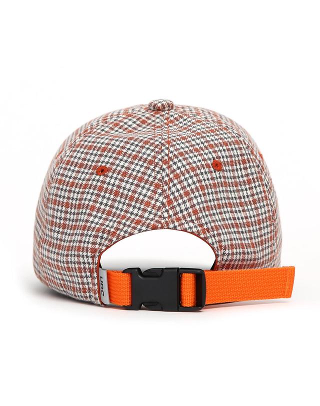 언더컨트롤 체크 패턴 볼캡 POP HOUND / AUTHENTIC B B / ORANGE CHECK 착용컷