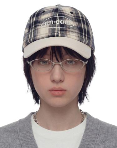 체크 패턴 볼캡 R CROSS LOGO / CLASSIC B B / NAVY CHECK