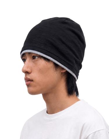 여름 얇은 라인 레이어드 슬럽 비니 남녀공용 모자 BEANIE / LAYERED SLUB / BLACK