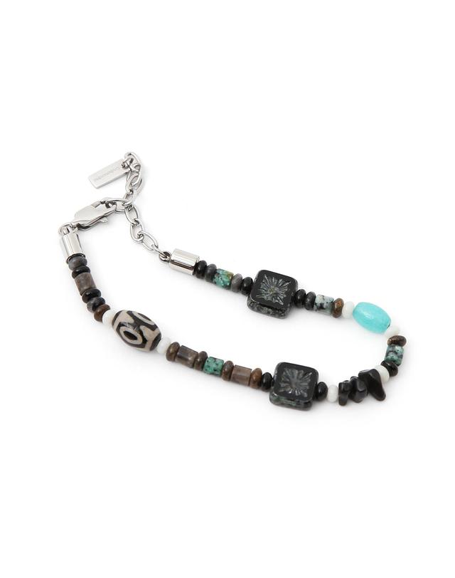 언더컨트롤 체코 비즈 오리엔탈 무늬 사이즈 조절 스틸 팔찌 CZECH BEADS / STONE BRACELET / BR 착용컷