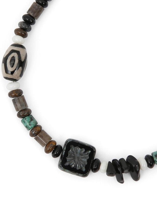 언더컨트롤 체코 비즈 오리엔탈 무늬 사이즈 조절 스틸 팔찌 CZECH BEADS / STONE BRACELET / BR 착용컷