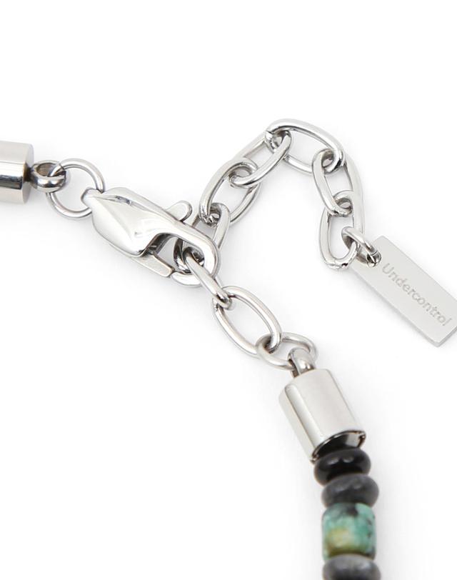 언더컨트롤 체코 비즈 오리엔탈 무늬 사이즈 조절 스틸 팔찌 CZECH BEADS / STONE BRACELET / BR 착용컷