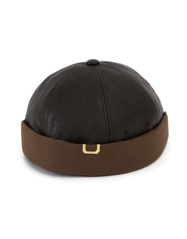 가죽 브림리스캡 HALF MOON / LEATHER / BROWN