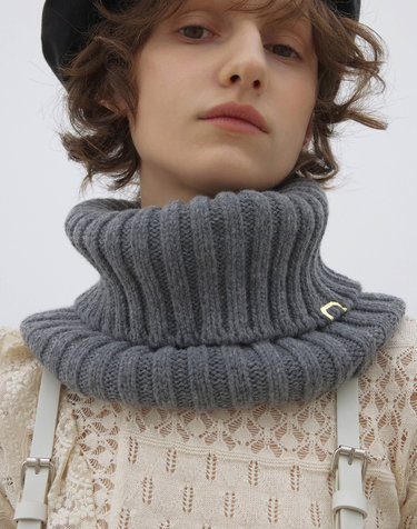 겨울 목도리 NECK WARMER / RIB / LAMBS WOOL / GREY