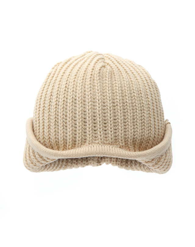 언더컨트롤 스튜디오 바라클라바 겨울 비니 EAR FLAP BEANIE / SOLID A / CREAM 착용컷