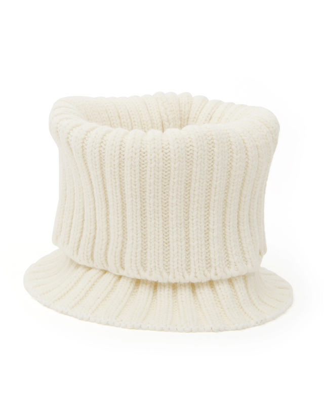 언더컨트롤 스튜디오 겨울 목도리 NECK WARMER / RIB / LAMBS WOOL / CREAM 착용컷