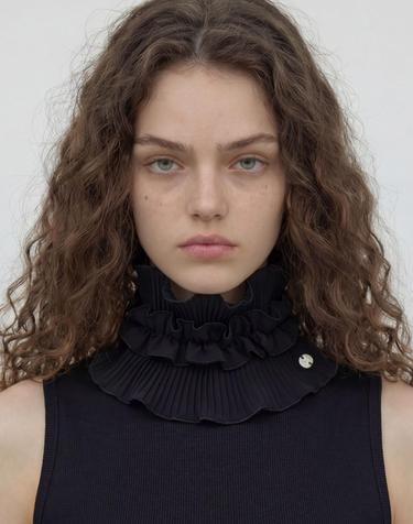 여름 레이스 넥게이트 NECK TUBE / DOUBLE PLEATED LACE / BLACK