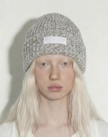 겨울 롱비니 FLOW BEANIE / CROSS WAVE WOOL / GREY