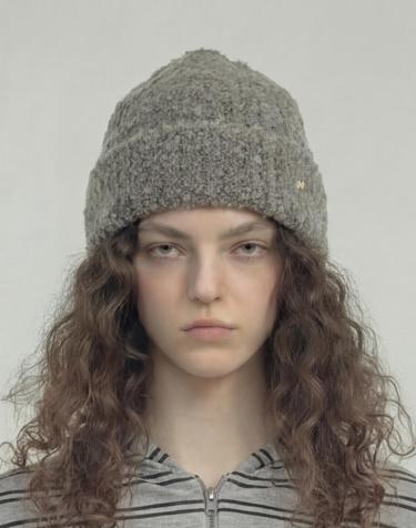 부클 겨울 비니 FLUFFY BEANIE / MOHAIR BOUCLE / CHARCOAL