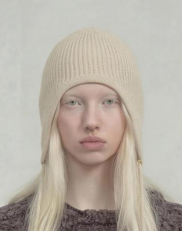 겨울 바라클라바 비니 STRING EAR FLAP BEANIE / CASH MIX / RIB / ST BEIGE