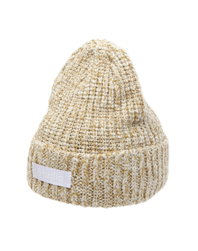 언더컨트롤 스튜디오 겨울 롱비니 FLOW BEANIE / CROSS WAVE WOOL / MUSTARD 착용컷