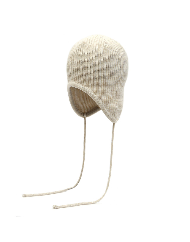 언더컨트롤 스튜디오 겨울 바라클라바 비니 STRING EAR FLAP BEANIE / CASH MIX / RIB / ST BEIGE 착용컷