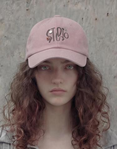 스터드 로고 볼캡 BALL CAP / JEWEL STUD / BATIK PINK