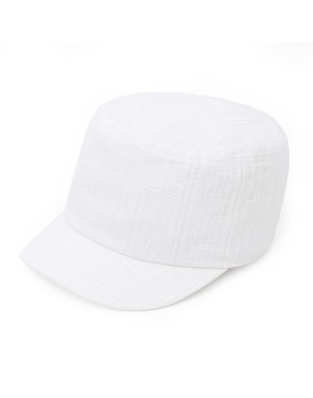 언더컨트롤 스튜디오 여름 린넨 벨보이캡 UNIFORM CAP / B LINEN / WHITE 착용컷
