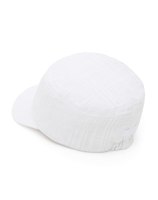 언더컨트롤 스튜디오 여름 린넨 벨보이캡 UNIFORM CAP / B LINEN / WHITE 착용컷