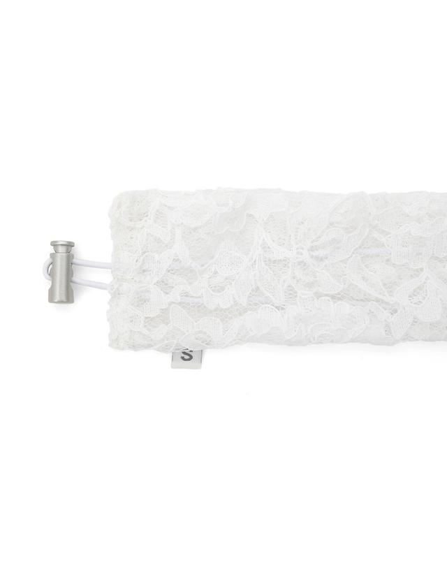 언더컨트롤 스튜디오 끈 조절 여름 스카프 STRING PLEATS MUFFLER / LACE / WHITE 착용컷