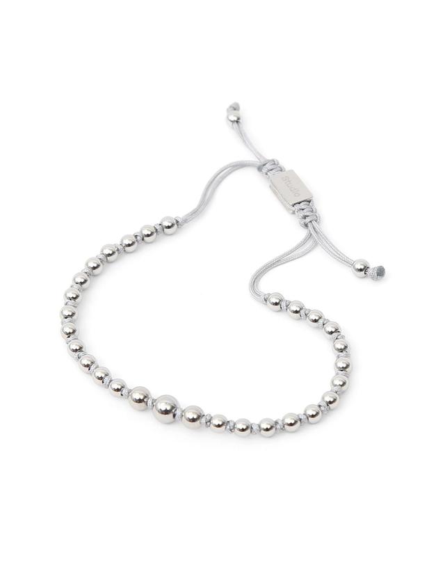 언더컨트롤 스튜디오 스테인리스 스틸 비즈 사이즈 조절 여성 팔찌 STAINLESS BEAD BRACELET / SILVER 착용컷