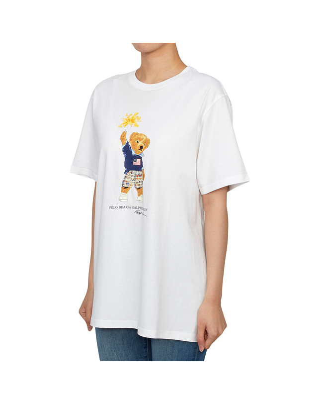 폴로 랄프로렌 폴로랄프로렌키즈 반팔티셔츠 323853828034 WHITE (성인착용가능) 착용컷