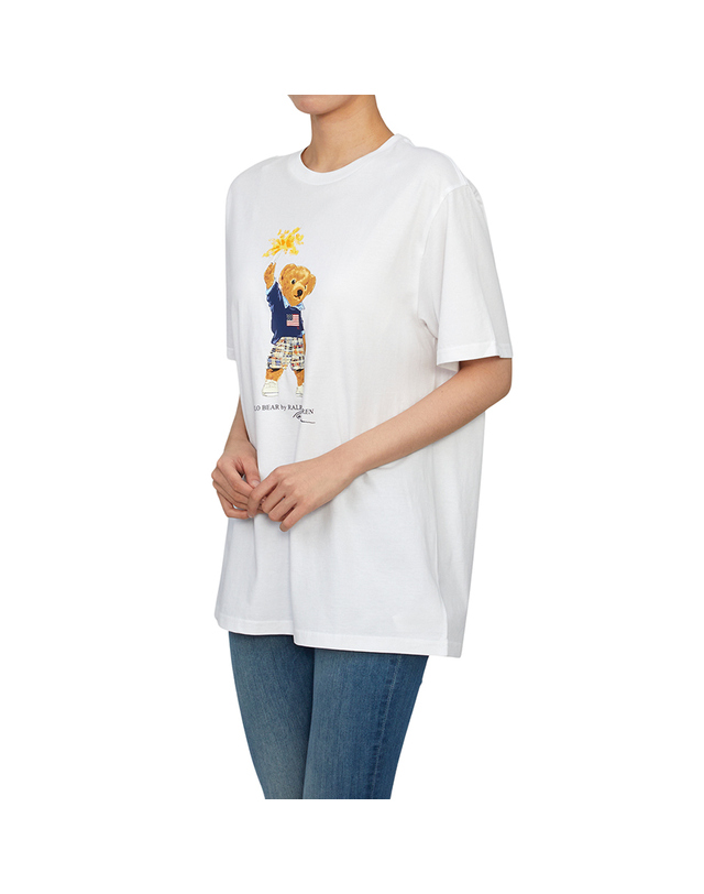 폴로 랄프로렌 폴로랄프로렌키즈 반팔티셔츠 323853828034 WHITE (성인착용가능) 착용컷