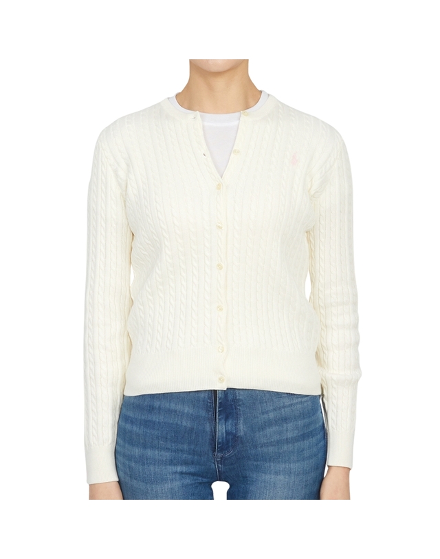 폴로 랄프로렌 폴로랄프로렌키즈 케이블 가디건 313543047012 WARM WHITE (성인착용가능) 착용컷