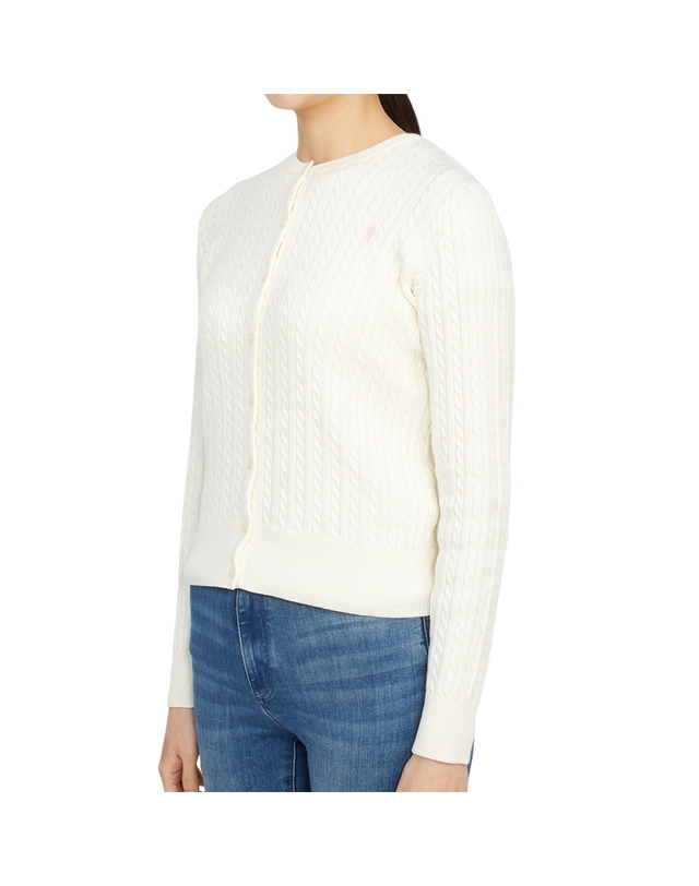 폴로 랄프로렌 폴로랄프로렌키즈 케이블 가디건 313543047012 WARM WHITE (성인착용가능) 착용컷
