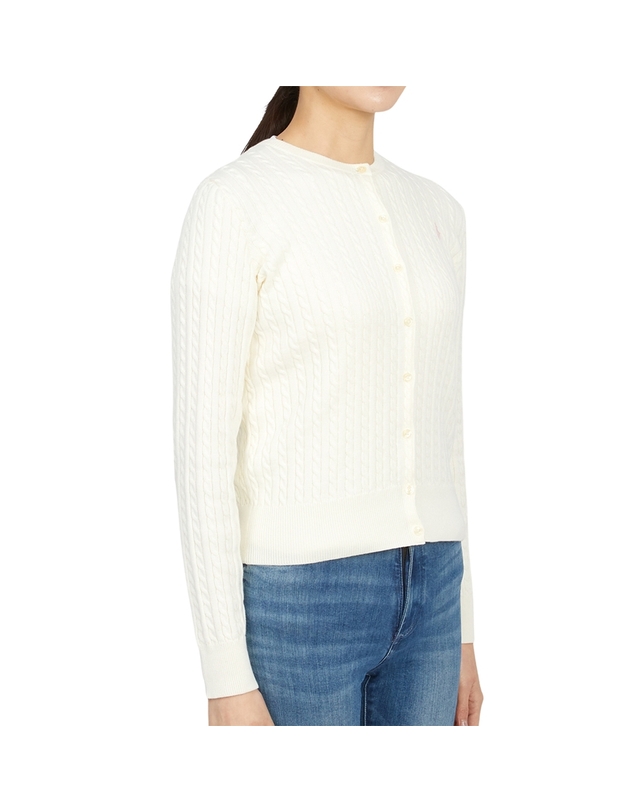 폴로 랄프로렌 폴로랄프로렌키즈 케이블 가디건 313543047012 WARM WHITE (성인착용가능) 착용컷