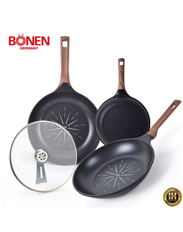 [BONEN] 보넨 인덕션 블랙 W 프라이팬 4종세트