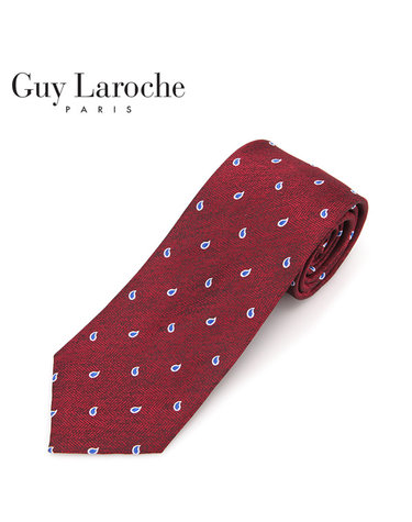 [Guy Laroche] 기라로쉬 페이즐리 패턴 넥타이(와인)